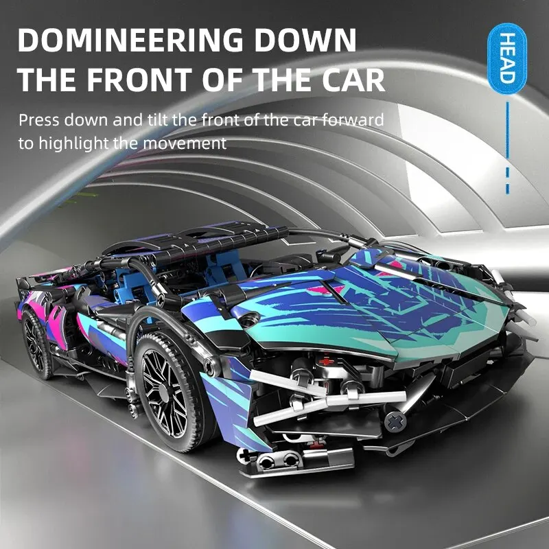 67128 Cars 1314PCS Building Kits for Adults, 1:14 Scale Super Car Building Block Remote Control Car Building Kits for Men Teen 4