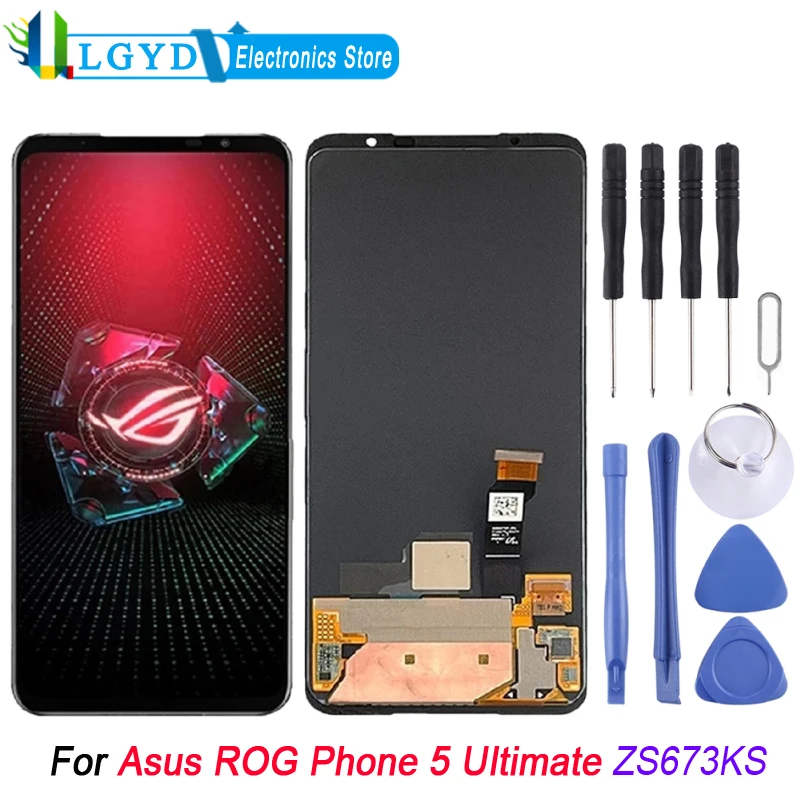 

For Asus ROG Phone 5 Ultimate ZS673KS 6.78 inch AMOLED LCD Screen Display with Digitizer Full Assembly Replacement
