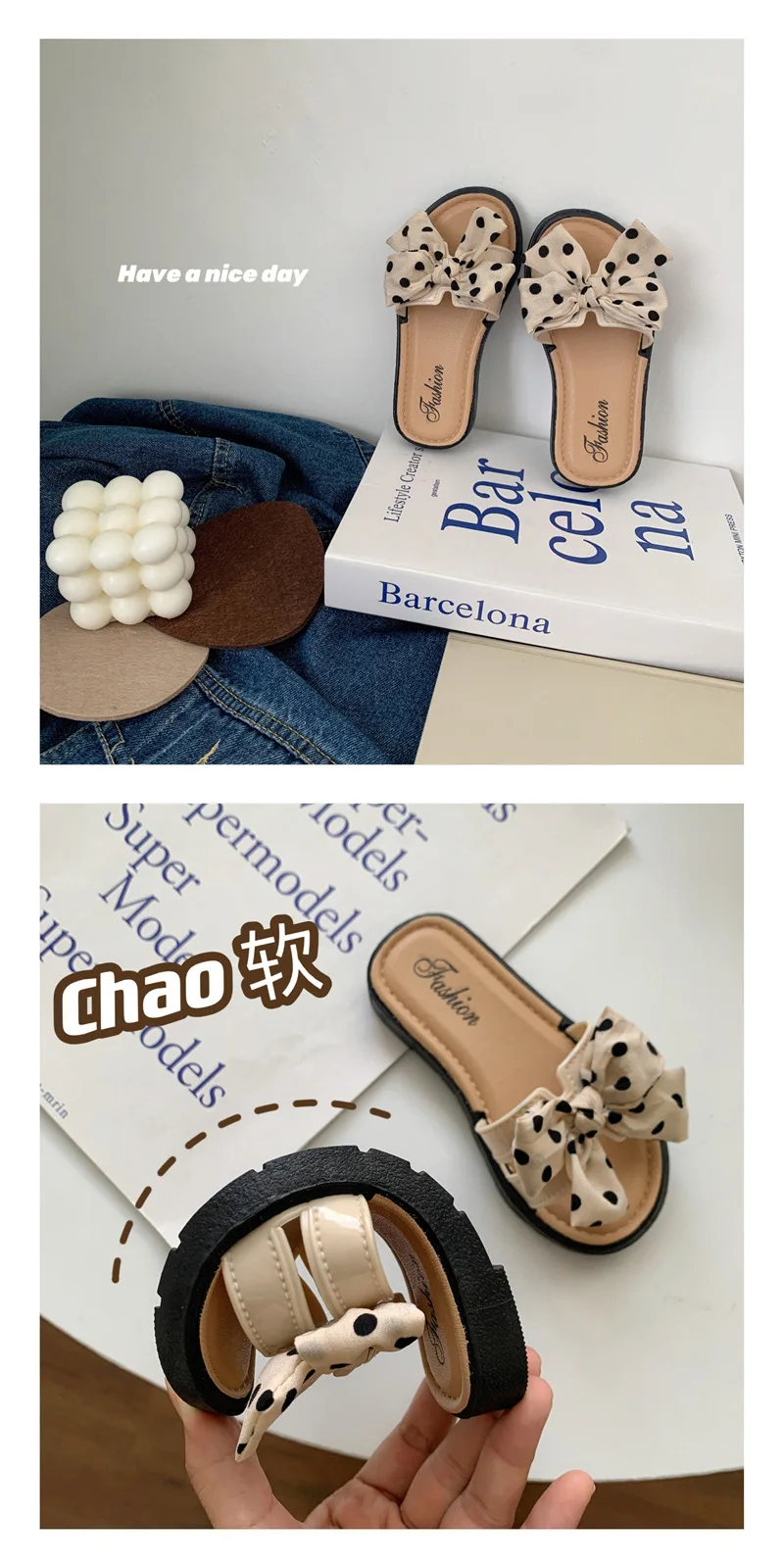 Description Picture 3 of itemSummer Girls' Sandals and Slippers Fashion Outdoor Wear Non-slip Cute Baby Girl Soft-soled Slippers Children's Slippers