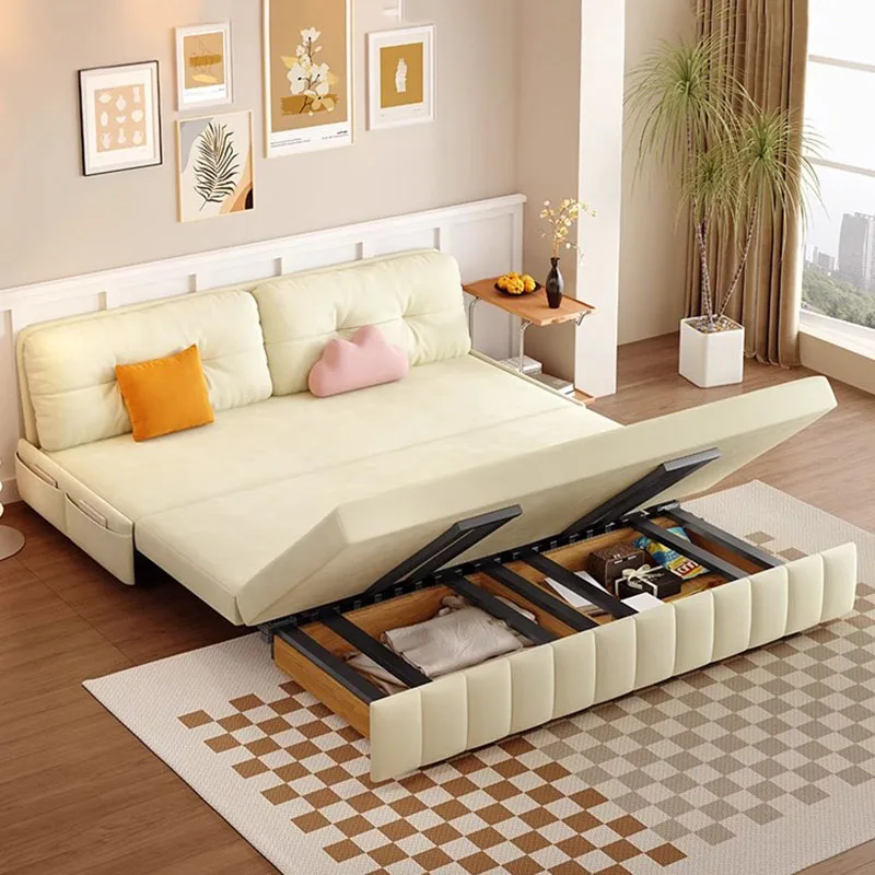 

Modern Simple Fancy Sofas Beds White Kawaii Storage Modular Puffs Living Room Sofas Foldable Couch Divano Letto Salon Furniture