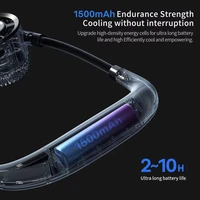 Ventilateur de cou portable Lenovo 5000 mAh rechargeable, rafraîchisseur d'air portable avec affichage numérique USB pour sports de plein air et voyages 2026 5
