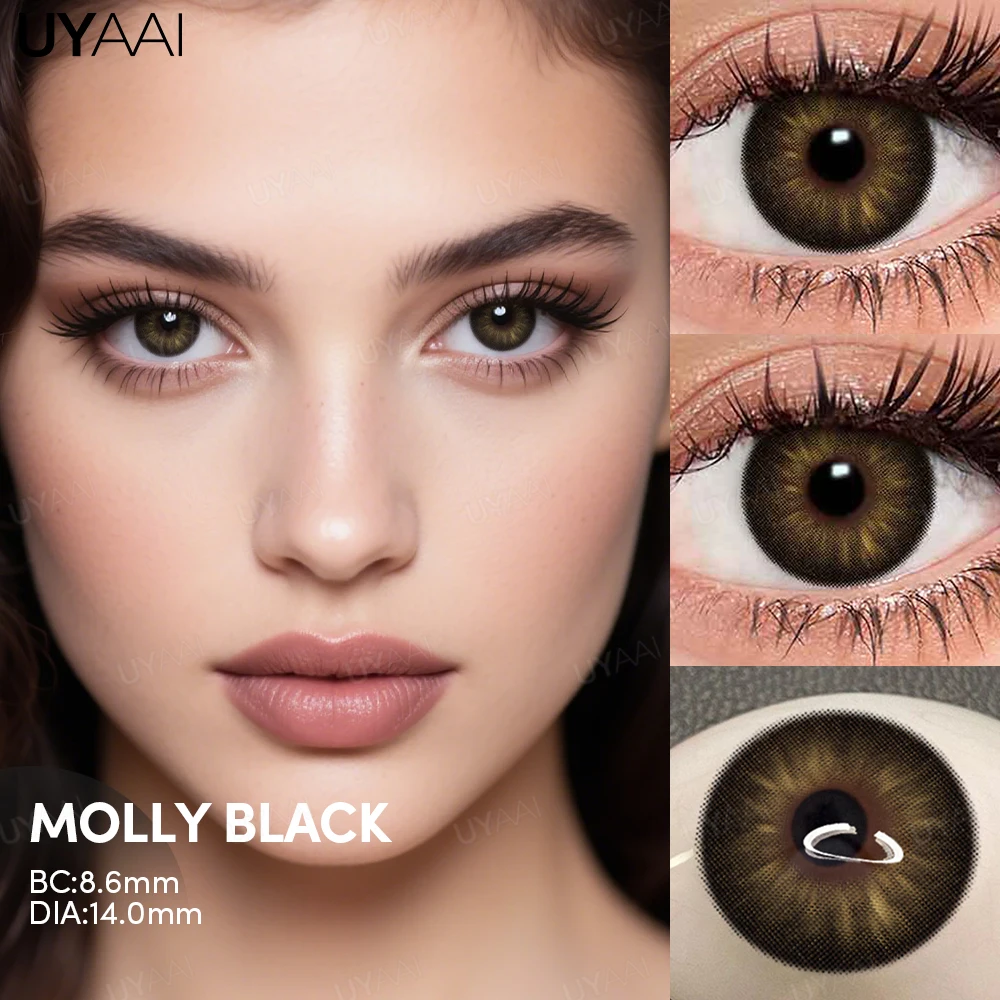 Enhanced Fashionable Colored Contact Lenses in Beauty Green and Natural Brown