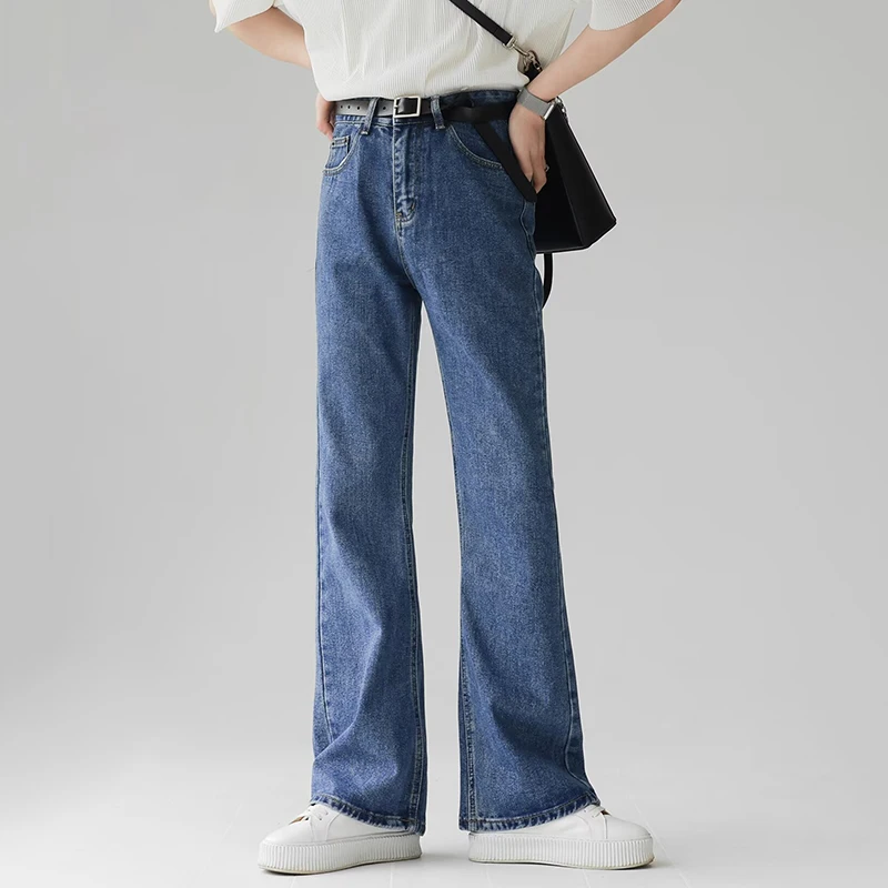 Men Comfortable Baggy Commute Jeans Male Fashion Casual Bell Bottom Denim Pants Korean Simple Vintage Straight Denim Trousers 5