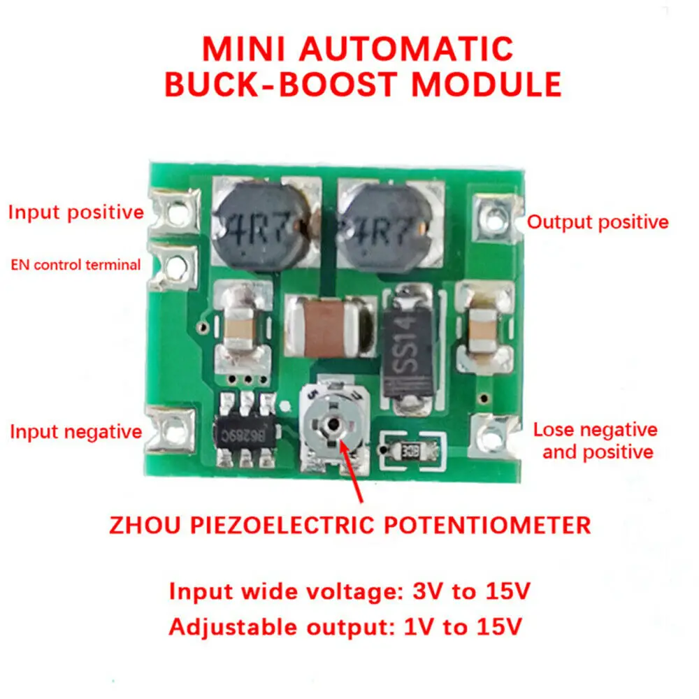 

1x DC-DC Buck-boost преобразователь 3V-15V to 1V-15V 5V 6V 9V 12V 700mA 5W, Регулируемый понижающий блок питания для платы модуля arduino