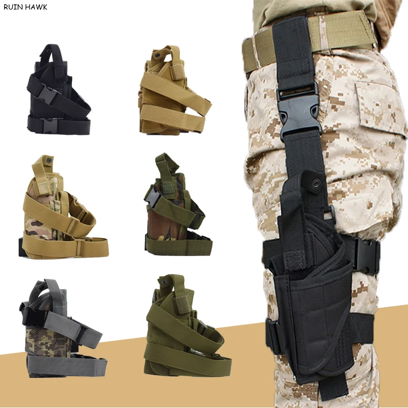 

Adjustable Tactical Leg Holster Military Shooting Pistol Gun Drop Thigh Holster Airsoft Pouch Bag Magic Strap Fits All Size Gun
