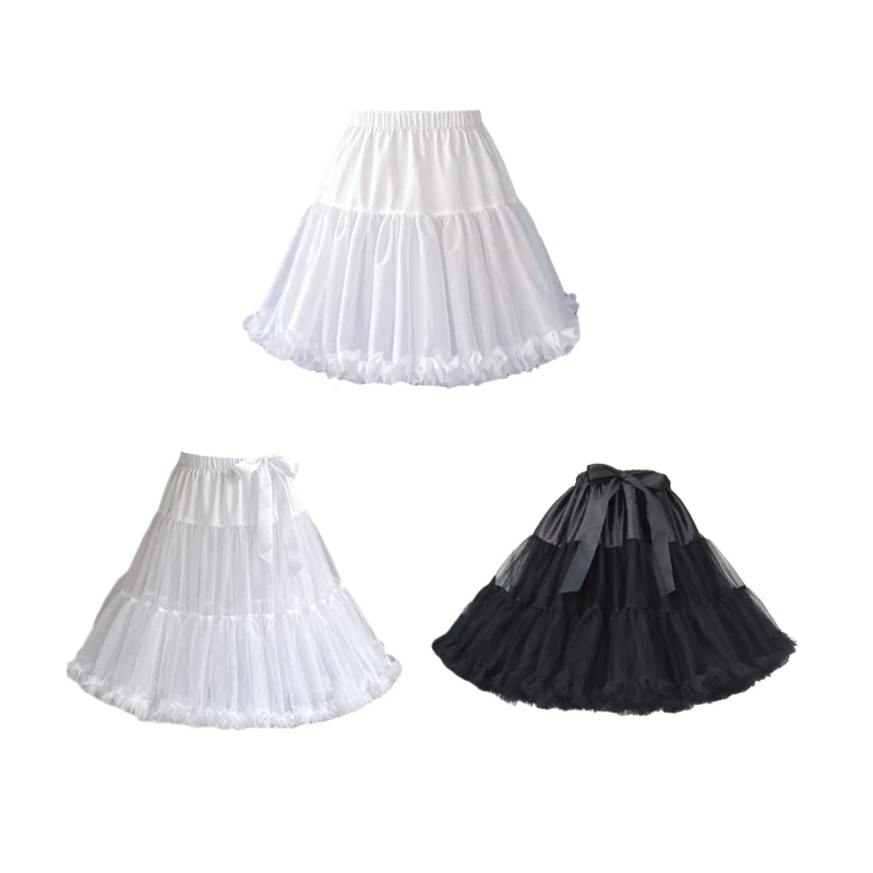 

Women Girl Layered Ruffled Tulle Bowknot Tutus Skirt Petticoat for Party Costume