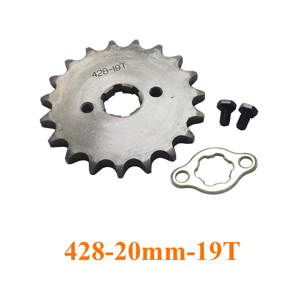 Front Engine 428# 10T 11T 12T 13T 14T 15T 16T 17T 18T 19T Teeth 20mm Chain Sprocket With Retainer Plate Locker For KAYO BSE SSR