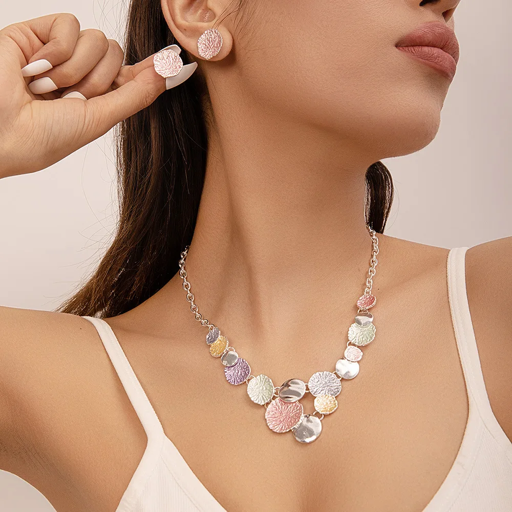 

Women's Sequin Stitching Necklace and Stud Earrings Set Jewelry Gifts For Party Christmas Birthday