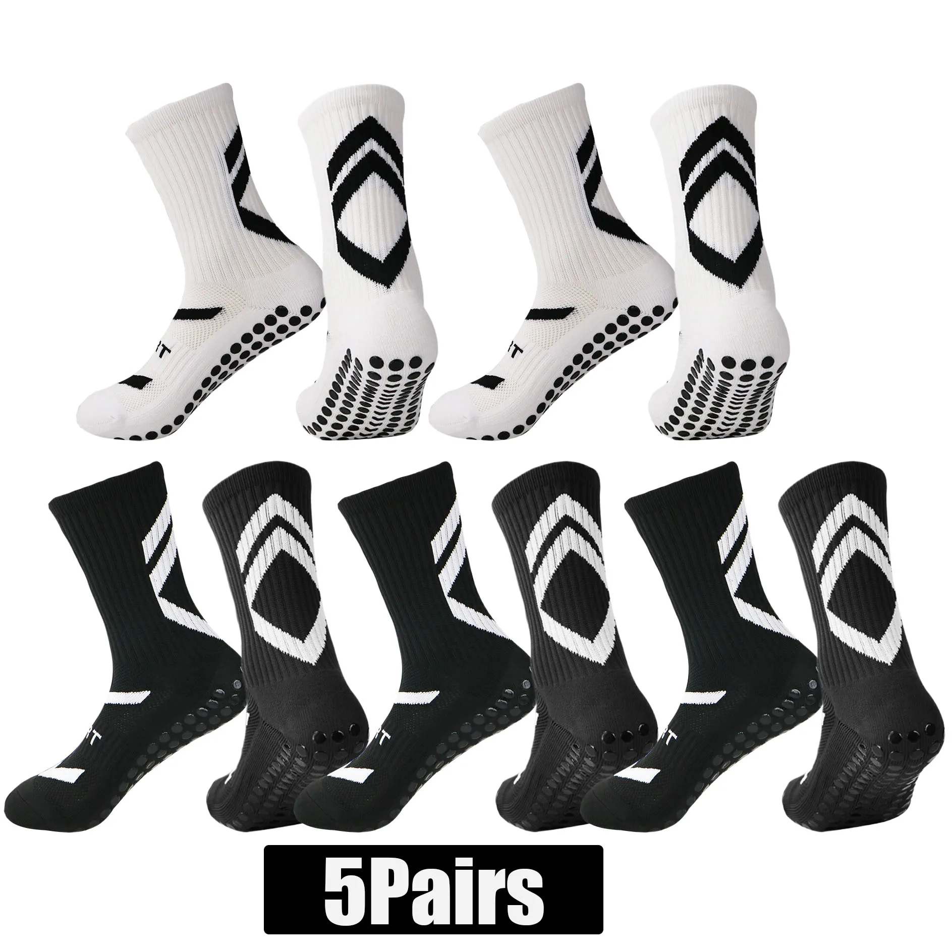 5 Pairs Erkek Kadın Kaymaz Kavrama Çorap Futbol Basketbol Beyzbol Rugby Futbol Koşu Tenis Egzersiz