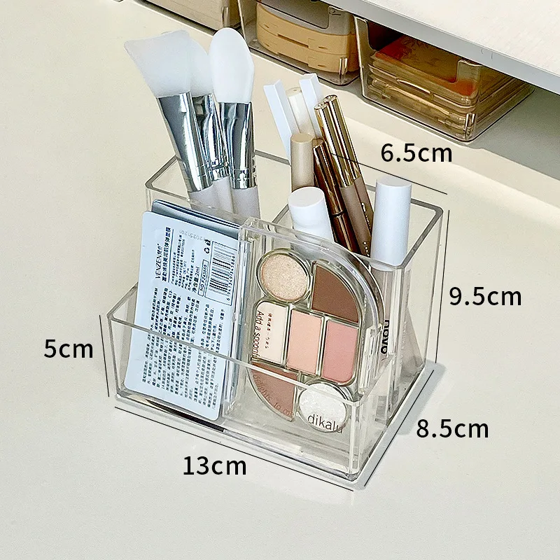 Transparent acrylic 3-5 grid makeup box,makeup brush bucket,makeup organizer,student desk pen holder jewelry storage box 6