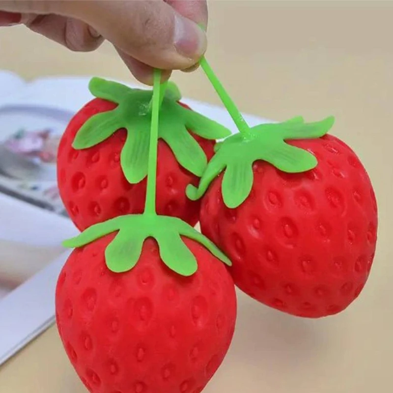 Creative and Fun Stress Relieving Tool, Strawberry Pinching, Slow Rebound Simulation, Fruit Stall Hot Selling, Fun Gifts