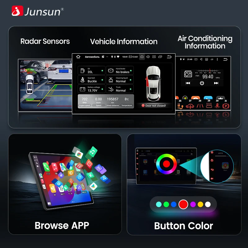 Radio de coche inalámbrico Junsun de 7'' y 9'' con CarPlay para Volkswagen VW Passat B6 B7 T5 Tiguan Touran GOLF 5 GOLF 6 POLO Skoda Octavia Seat Jetta Caddy Scirocco Android autoradio RDS 3