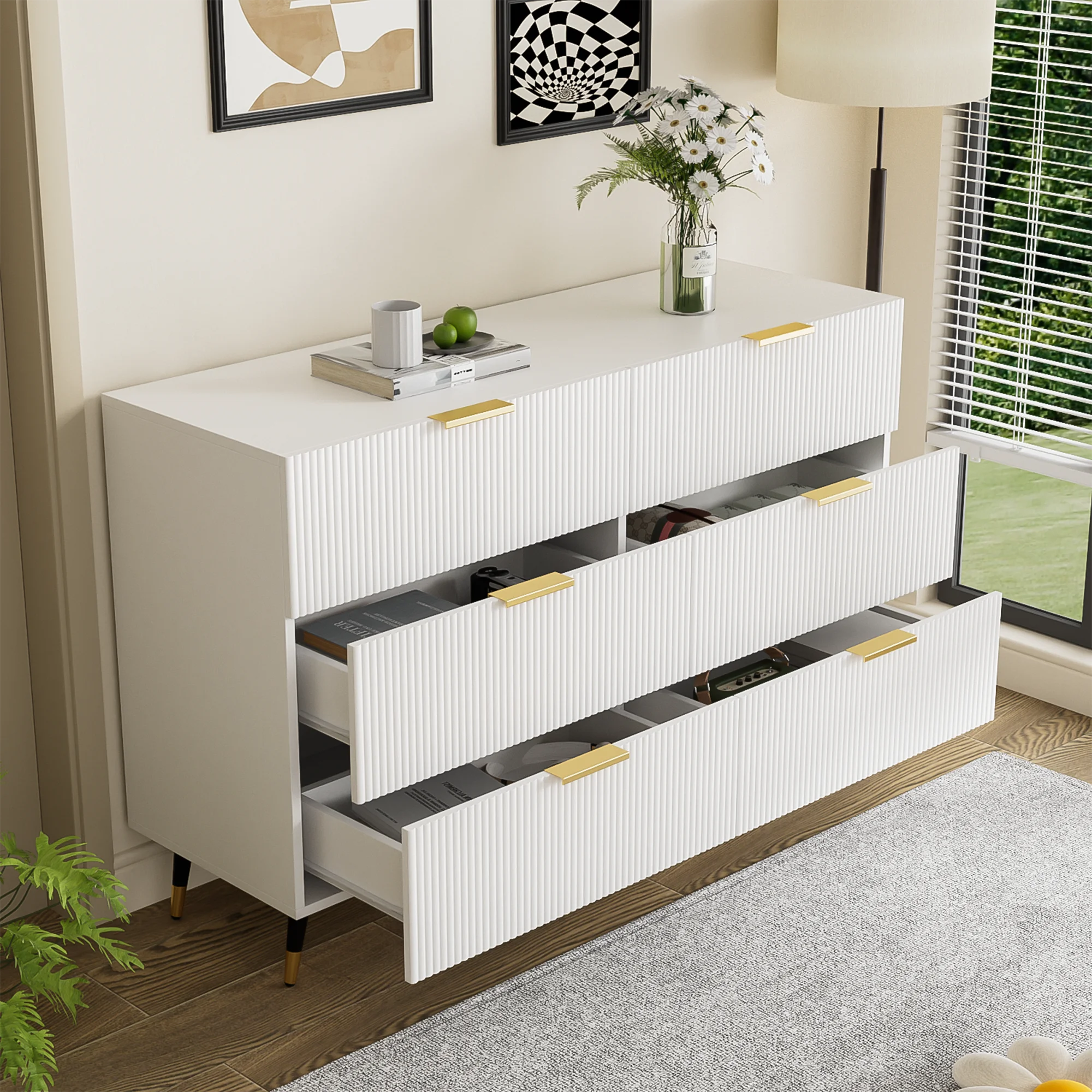 Elegantes Sideboard mit modernem Design, Kommode mit viel Stauraum – Detail 7