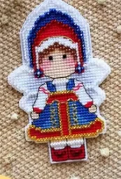 Thumbelina Series-Witch Christmas Cross Stitch Set, gezählte DIY-Kits, Kühlschrank-Kühlschrankmagnete, Heimdekoration
