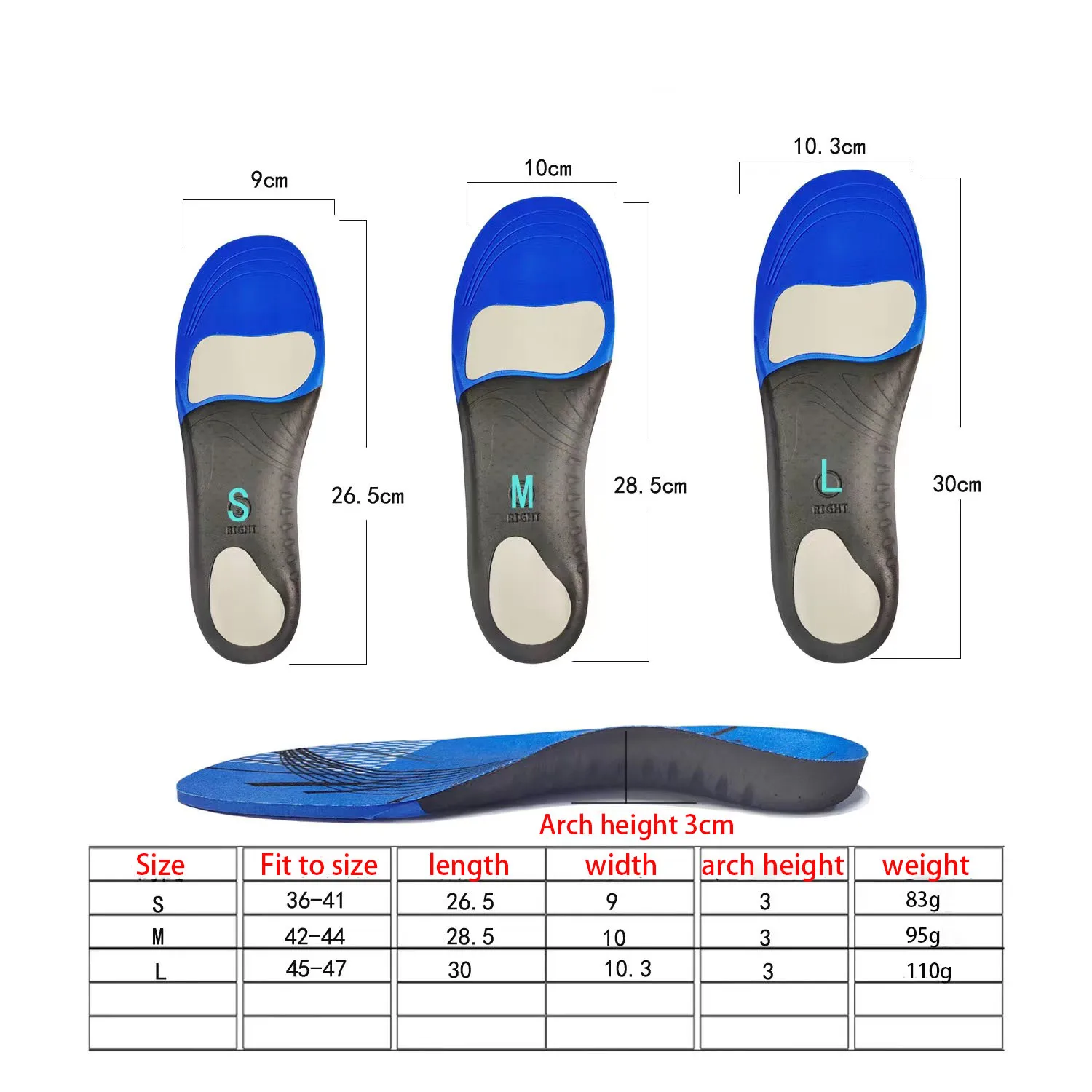 Foot arch support insole correction flat foot eight-character unisex sports shock-absorbing breathable adult insole