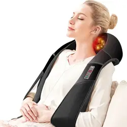 Electric Massager Shawl for 3D kneading Shiatsu Cervical, Back Neck Roller Heat Device, Home Car Shoulder Massage