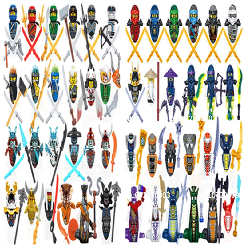 

24pcs Anime Action Figure Compatible Building Block Mini Ninja Figurine Assembly Building Block Children's Toy Birthday Gift
