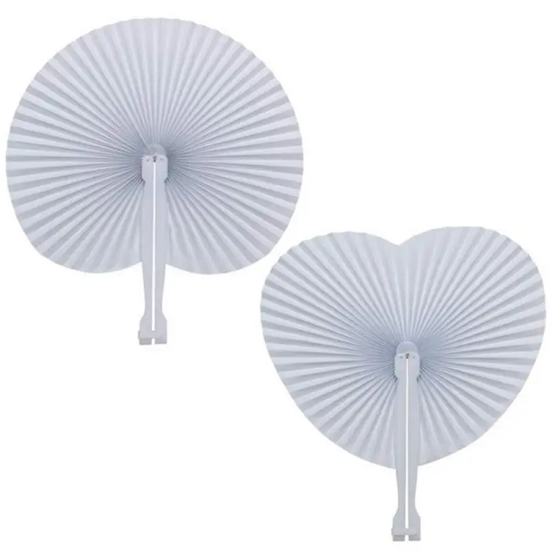 Heart Shape Folding Fan Blank Paper Hand Fans 30 folding fan hand fan