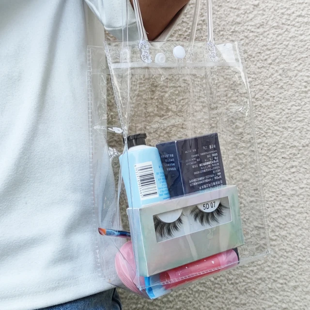 1/2/5 db Tiszta Táska Vízálló Újrafelhasználható Pvc Bevásárló Váll Kézitáska Környezetbarát Tároló Cipő - Image 2
