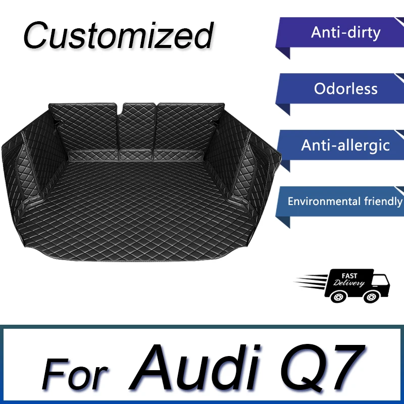 

Коврик для багажника автомобиля Audi Q7 4L MK1 2005 ~ 2015, кожаные коврики для багажника автомобиля, водонепроницаемый защитный коврик для багажника, автомобильные аксессуары