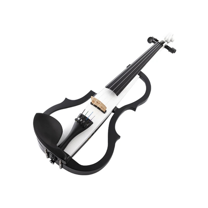 4/4 Black White Red Solid Wood Advanced 3 Band EQ Electric Silent Violin Kit Ebony Fittings Kinglos