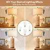 Set of 2 Rattan Table Lamps for Living Room with 2 USB Ports, 27in Tall Bedroom Lamp ,  E26 Socket&Rotary Switch, No Bulb 4