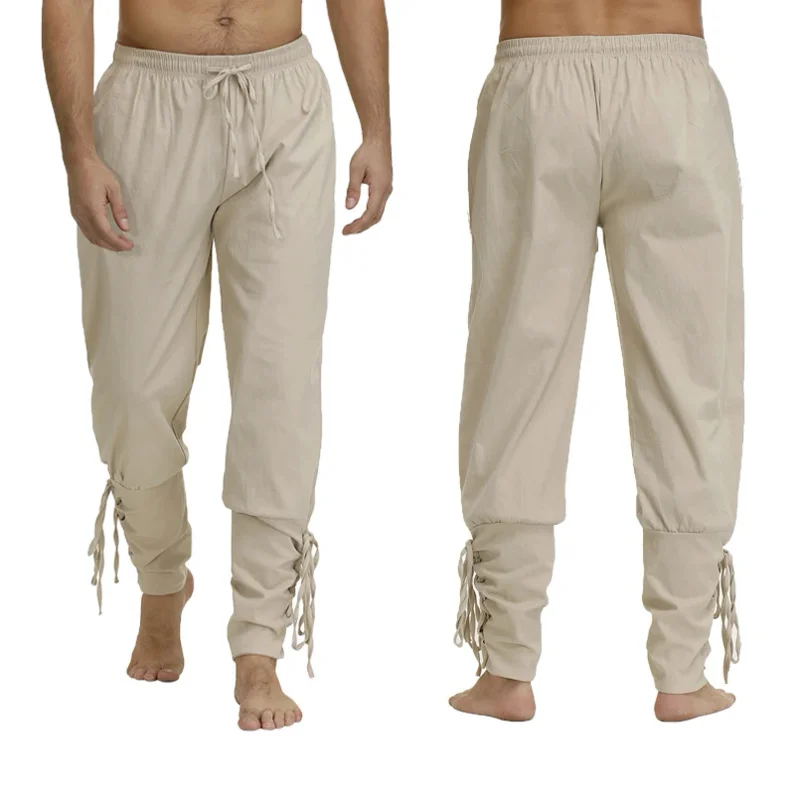 

Medieval Pants Viking Costume for Men Women Pirate Trousers Lace Up Renaissance Pants Pirate Brown Black Plus Size Halloween