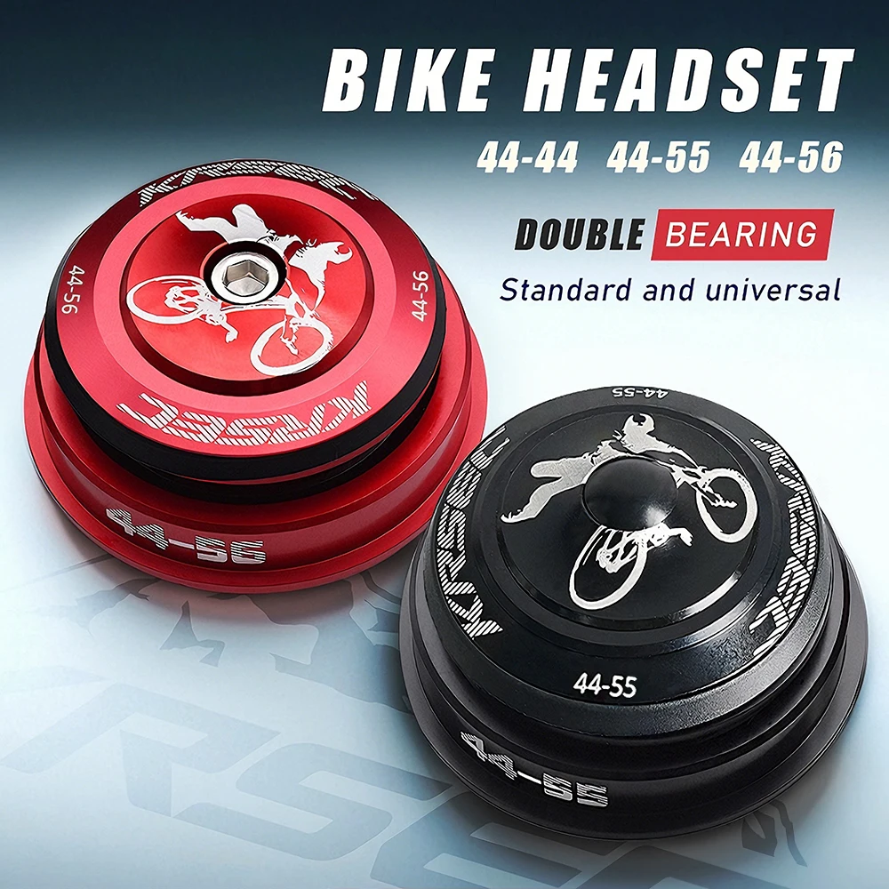 KRSEC MTB Mountain Bike Bowl Group, Aluminum Alloy Bike Bearing Headset, For Tapered Straight Fork, 44-44mm/55/56mm, 28.6mm