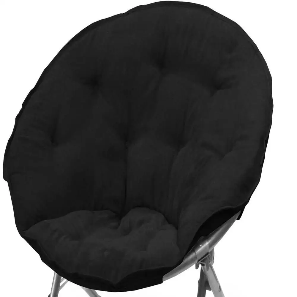 Large Soft Microsuede Collapsible Saucer Chair Adult Folding Lounge Seat Comfortable Dorm Room Living Room Relaxing 6