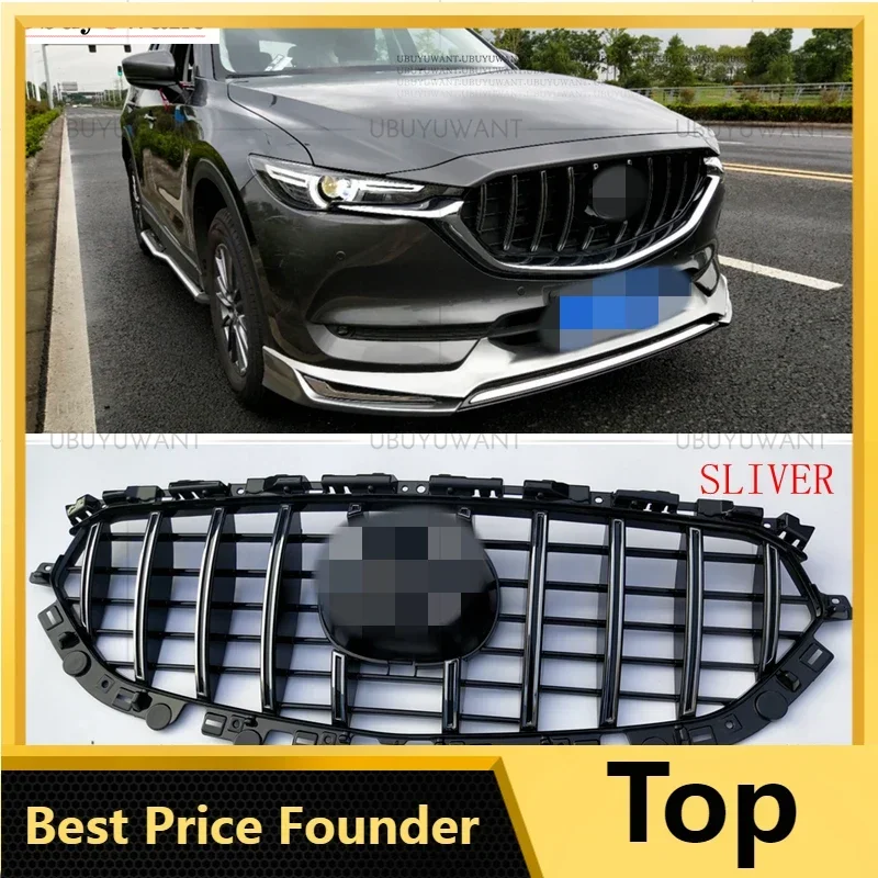 

AUTO FRONT MESH EXTERIOR MASK TRIMS COVERS FRONT BUMPER ABS MODIFIED GRILL GRILLS FIT FOR MAZDA CX-5 CX5 AUTO GRILLE 2017 - 2021