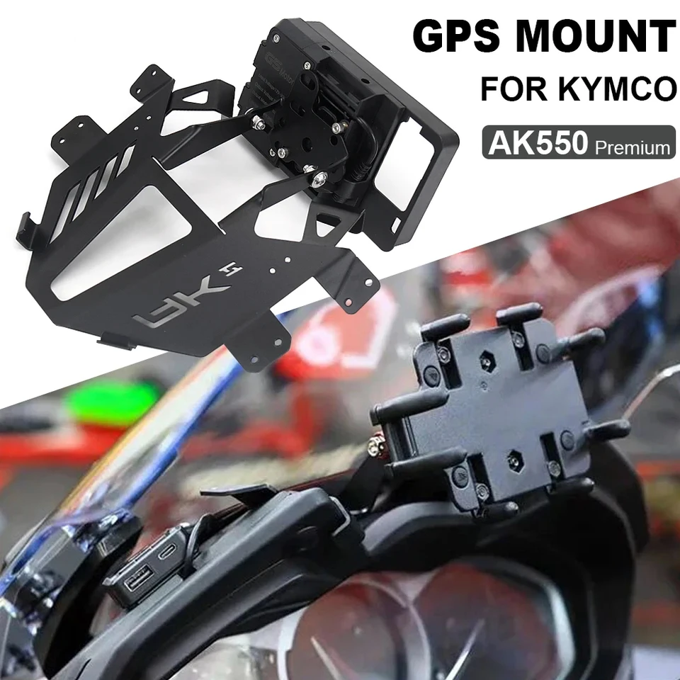 Supporto Parabrezza Premium Per KYMCO AK 550, Per Telefono E Navigatore GPS, In Metallo, Stabile E Antivibrazione