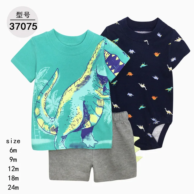 Description Picture 4 of itemBaby Boy Clothes Sets Cute Cartoon Animal Outfits Baby Bodysuits+Pants 3PCS Kids Pajama Sets Pure Cotton 0-24M Jumpsuit