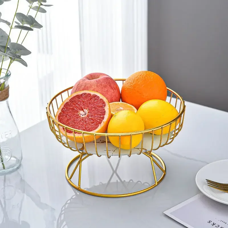 1PCS Nordic style large round fruit basket suitable for kitchen, living room, dining table, home decoration, snack display