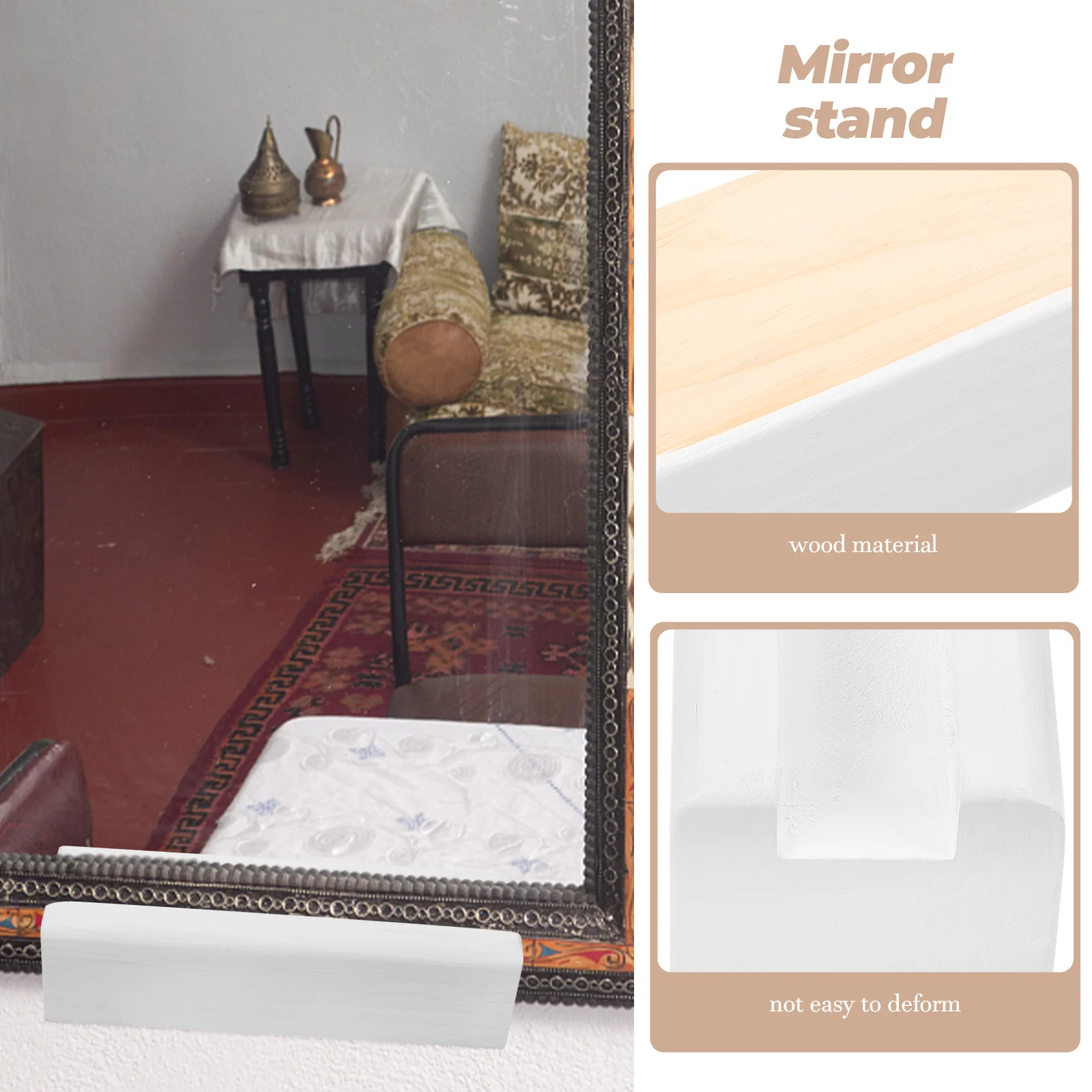 

Full Length Mirror Stand Wooden Artwork Rack Floor Mirror Holder Support Wood Display Mount Display Base Dressing Mirror