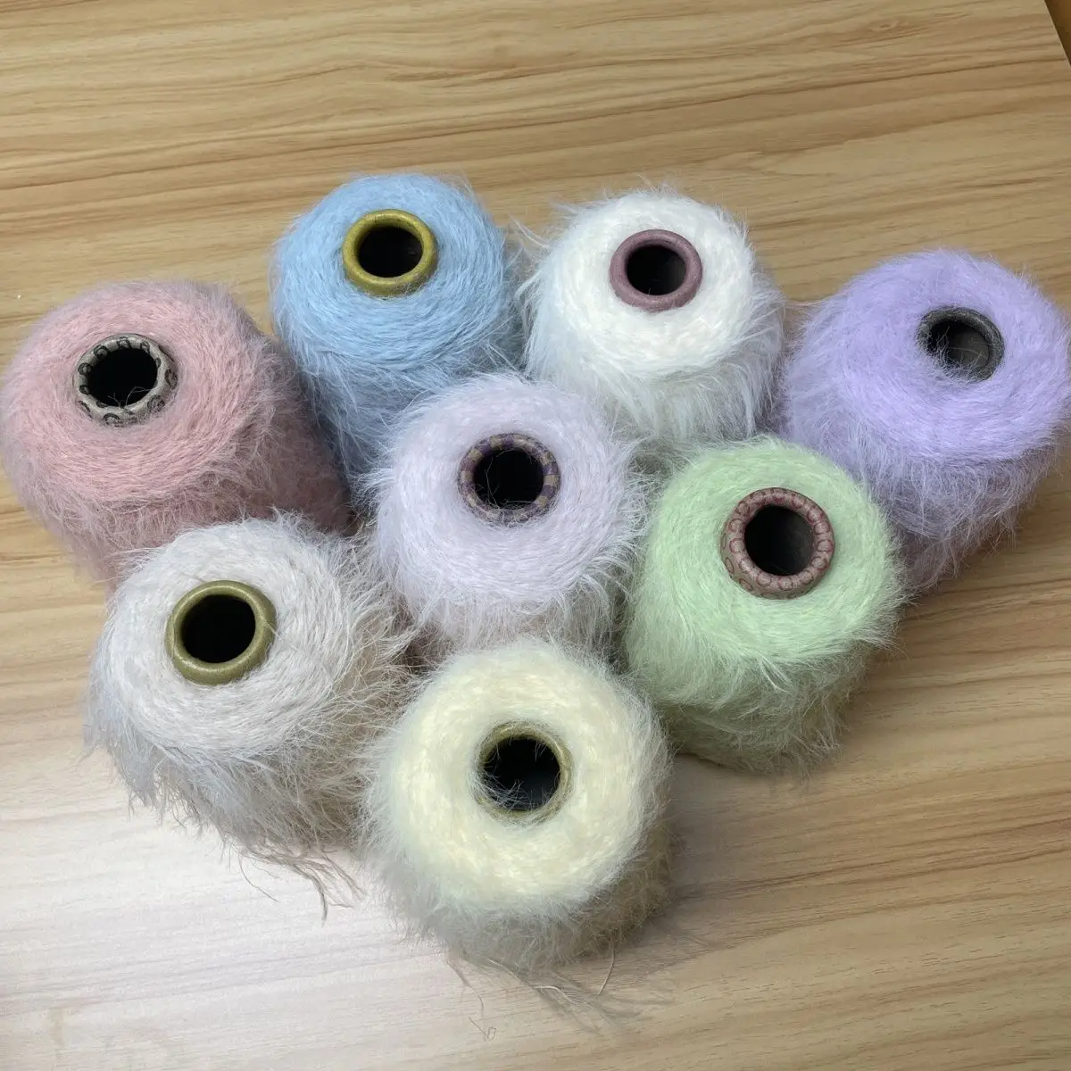 500g 부드럽고 푹신한 크로셰 얀 롱 플러시 밍크 퍼 울 얀 DIY 스카프 스웨터 가디건 수공예 모자 뜨개질 얀 실