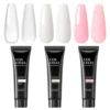COSCELIA Poly Nail Gel Set 3 Colors 10ml Nail Extension Gel Quick Buildering Nails Gel Set White Pink Transparent Nude Glitter 1