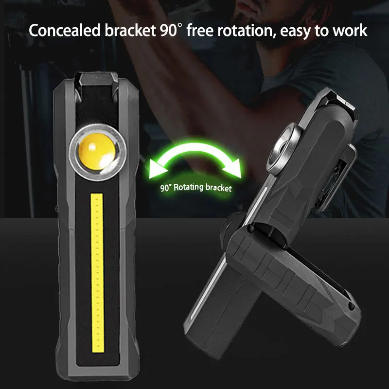 Magnetic COB Flood Working Light Portable LED Flashlight USB Rechargeable 4 Lighting Modes Emergency Torch Repair Lamp With Hook led flood light work lamp
