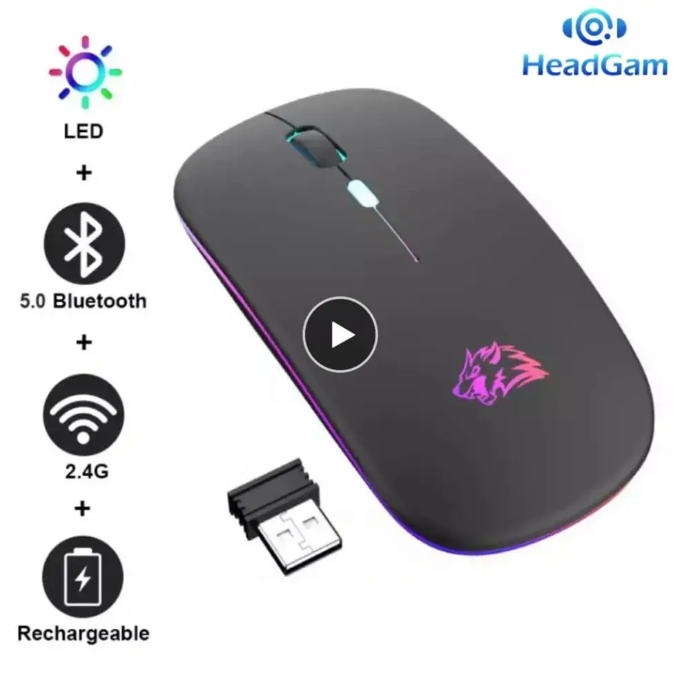 

X15 Bluetooth-compatible Mouse Rechargeable Usb Mute Wifi Wireless Mouse For Pc Gamer Tablet Laptops