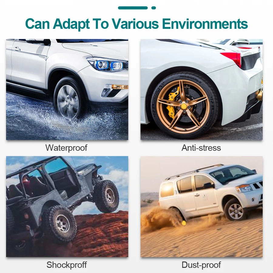 E-ACE Car TPMS Cigarette Lighter Charging Auto Tire Pressure Alarm Monitor System Display Tyre Pressure Temperature Secure Alarm