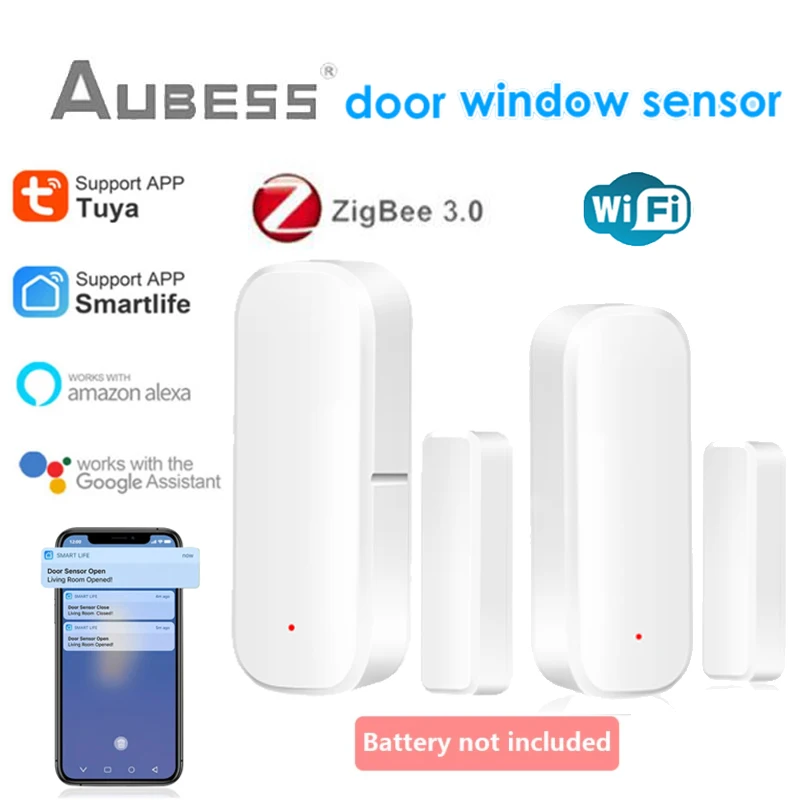 Tuya Zigbee/Wifi Smart Door Sensor Door Door Open Rilevatori Chiusi Smart Home Telecomando Tramite Alexa Google Home Smart Life