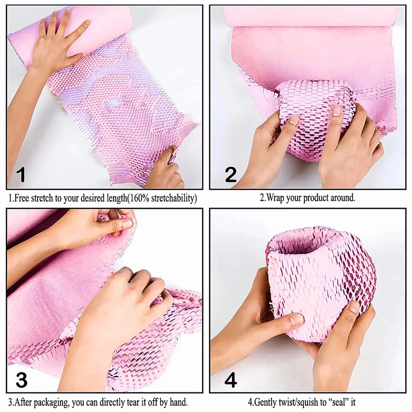 포장 및 운송 포장용 벌집 종이, 선물, 버퍼 충돌 농업 육종, 블랙, 핑크, 50cm x 3m, 5m