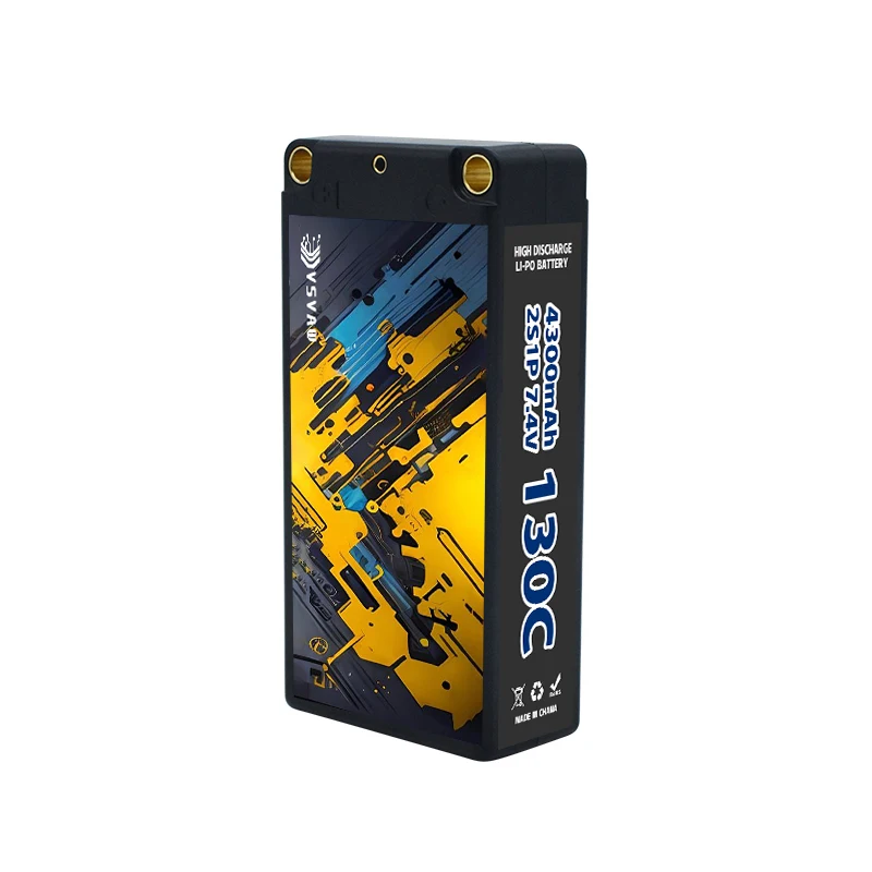 Upgradedl TERANTY 7.4V 2S 4300mAh 130C/260C HV Lipo Battery compatible with 1/10 remote control racing RC model tank battery 4