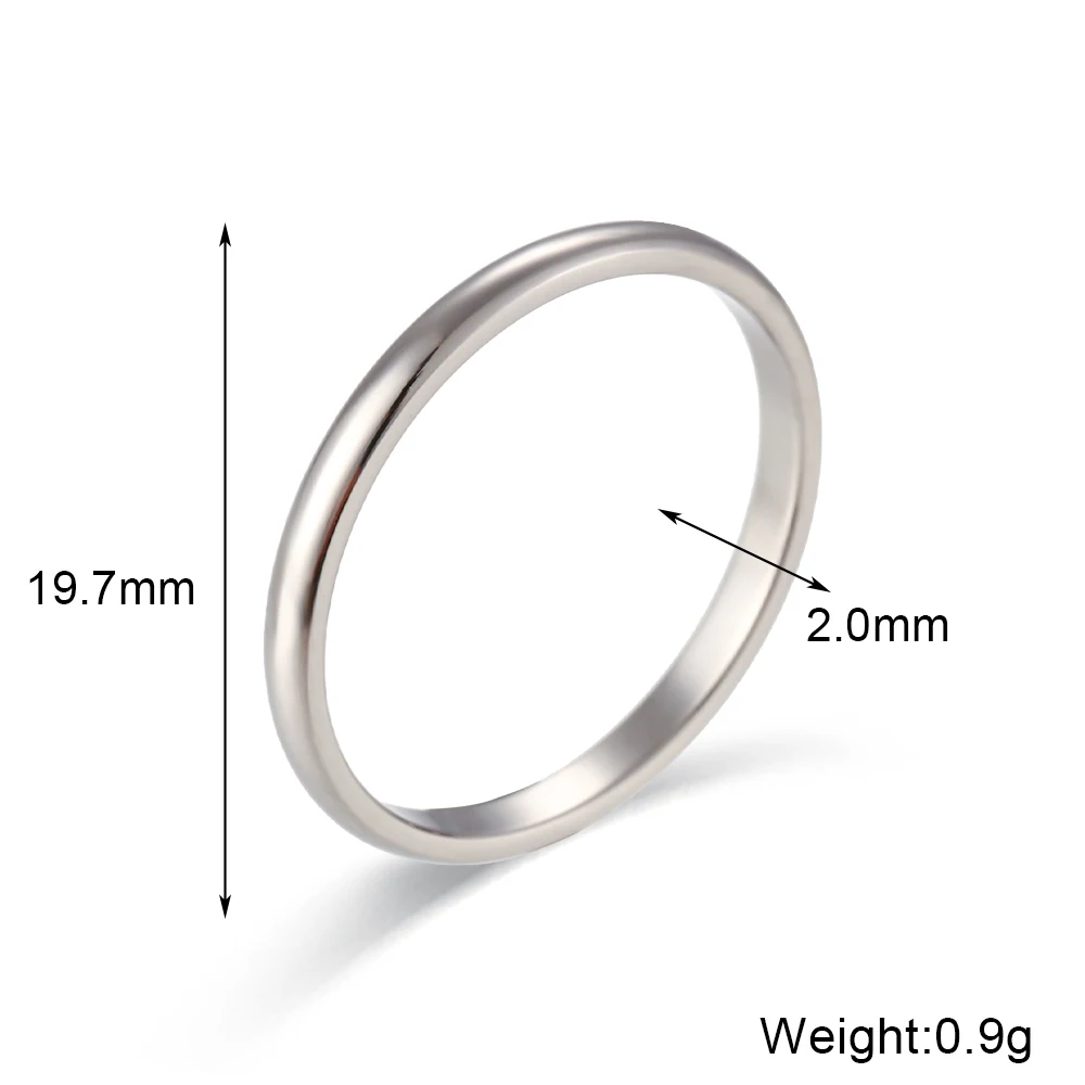 Waterproof Stainless Steel Gold-Plated Silver Rings - Universal Size, Minimalist Stackable Design