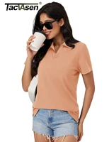 TACVASEN Summer Casual Polo Shirts Womens Cotton V-Neck Short Sleeve Work Tops Ladies Lightweight Outdoor Sports Golf Polos Tee - Image 2