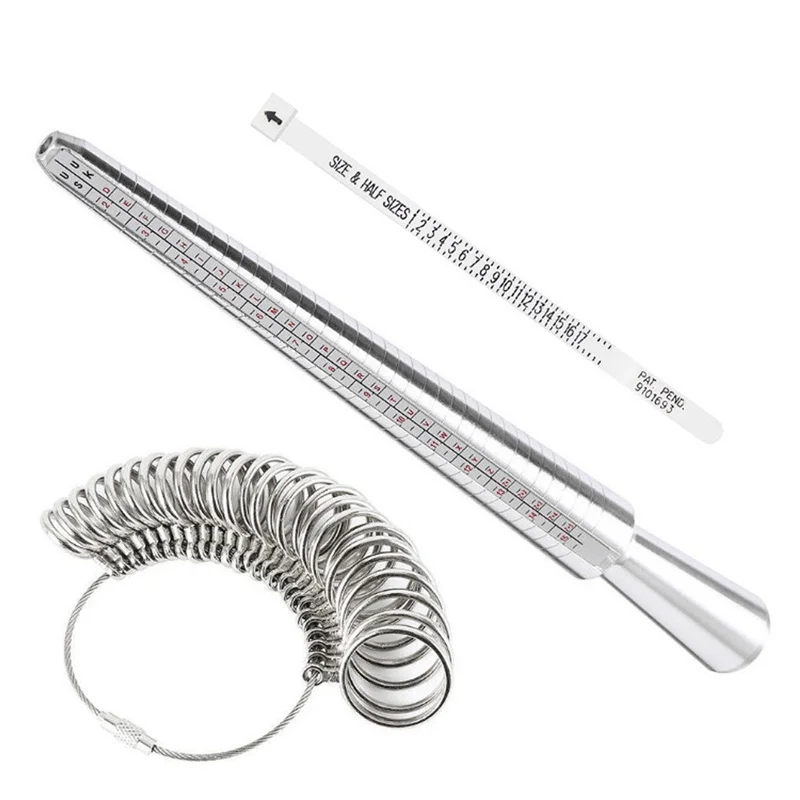 Misura Dell'Anello Misura Del Cerchio Misura Strumenti Per Gioielli Anello Mandrino Stick Finger Gauge Ring Sizer Taglia Uk/Us Per Set Di Strumenti Pe