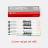 10pcs/box Kaco European Standard Gel Ink Refill G2 0.5mm Blue Black Red International Universal Refills for Click Gel Pen 6