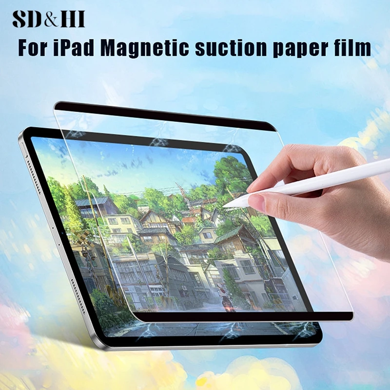 

Как бумажная пленка для Ipad Pro 11 2022 2020 12,9 10 9,7 10,2 9 поколения, Защита экрана для Ipad Air 5 4 1 2 3 Mini 6, магнитная