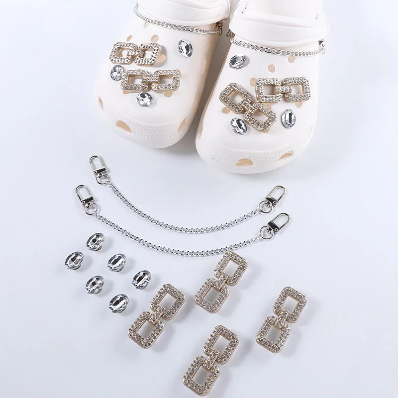 

12pcs set croc shoes charms Valentine rhinestone diamond Accessories jibz for croc clogs shoe Decorations party gifts