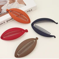 Matte Fish Shape Hair Claw Clips Ponytail Holder Hair Jewelry Twist Banana Barrettes Hairpins Hair Accessories For Women Clamp 6