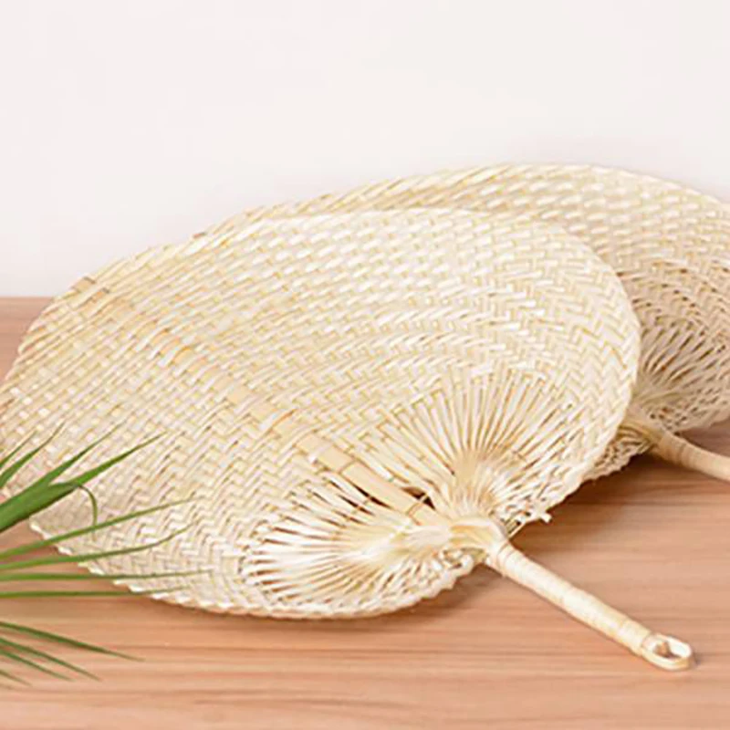 20Pcs/lot Pure Handmade DIY Heart Shaped Bamboo Woven Fan Summer Cooling Fan Chinese Style Hand Hand Fans Wedding Items cool